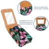 YTYVAGT Lipstick Case,Leather Lip Gloss Lipstick Organizer with Mirror,Mini Lipstick Holder Bag,Floral Watercolor Pink Flower view 4