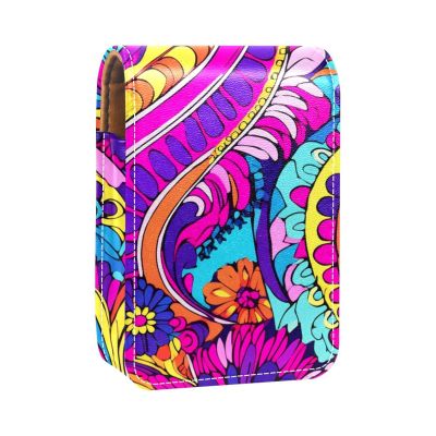 YTYVAGT Lipstick Case,Portable Makeup Bag Cosmetic Pouch,Lipstick Holder Makeup Organizer,Ethnic Style Cool Flower