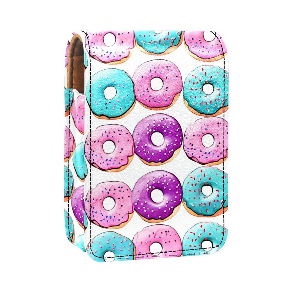 YTYVAGT Lipstick Case,Portable Makeup Bag Cosmetic Pouch,Lipstick Holder Makeup Organizer,Dessert Colorful Donut Sweets
