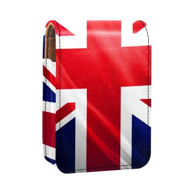 YTYVAGT Lipstick Case,Leather Lip Gloss Lipstick Organizer with Mirror,Mini Lipstick Holder Bag,Uk Flag