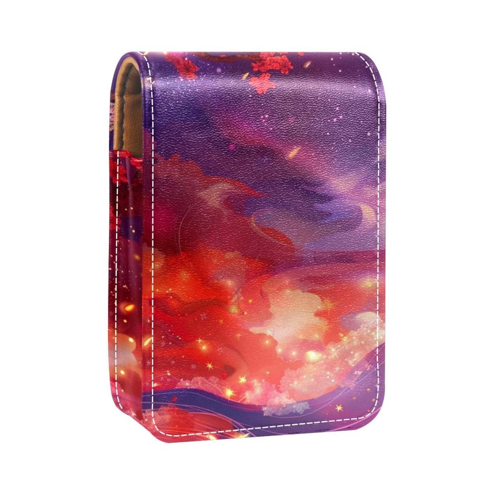 YTYVAGT Travel Lipstick Organizer Case,Lipstick Case Portable Makeup Bag With Mirror,Colorful Gradient Texture