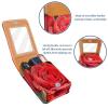 YTYVAGT Travel Lipstick Organizer Case,Lipstick Case Portable Makeup Bag With Mirror,Rose Water Drop Blossom view 4
