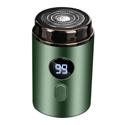 Almencla Travel Men's Shaver Face Hair Shaver Removable Portable Shaver Mini Shaver for Father's Day Gifts Trimming Car Use, green