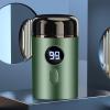 Almencla Travel Men's Shaver Face Hair Shaver Removable Portable Shaver Mini Shaver for Father's Day Gifts Trimming Car Use, green view 4