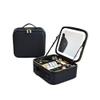 YUEMOL led Makeup Bag Smart LED Makeup Bag,for Women with Mirror with Compartments Waterproof PU Leather Travel Cosmetic Case (Color : Black with Led) view 1
