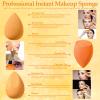 14 Pcs Makeup Sponge Set,Beauty Sponges Blender with 4 Pcs Powder Puff and 4 Pcs Mini Make up Sponges Birthday Gift,Mother's Day Gift for Women Liquid,Foundation,Powder,Concealer,Cream(Orange) view 3
