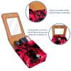 YTYVAGT Lipstick Case,Leather Lip Gloss Lipstick Organizer with Mirror,Mini Lipstick Holder Bag,Dinosaur Red Pattern view 4