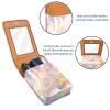 YTYVAGT Travel Lipstick Organizer Case,Lipstick Case Portable Makeup Bag With Mirror,Bright Glow and Colorful Fantasy view 4