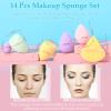 14 Pcs Makeup Sponge Set,Beauty Sponges Blender with 4 Pcs Powder Puff and 4 Pcs Mini Make up Sponges Birthday Gift,Mother's Day Gift for Women Liquid,Foundation,Powder,Concealer,Cream(Colorful) view 4