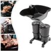 LOYALHEARTDY Portable Shampoo Basin,Hair Washing Sink with Electric Pump,Height Adjustable Shampoo Basin with 2 Water Tanks&Wheels Wash Hair Bowl Hairdressing Salon Sink Basin for Beauty Salon view 1