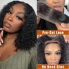BELIANA Glueless Bob Wigs Human Hair Pre Plucked Pre Cut Short Curly Human Hair Wigs for Black Women 5x5 HD Lace Closure Water Wave Wear and Go Glueless Wigs 180% Density 14 Inch view 2