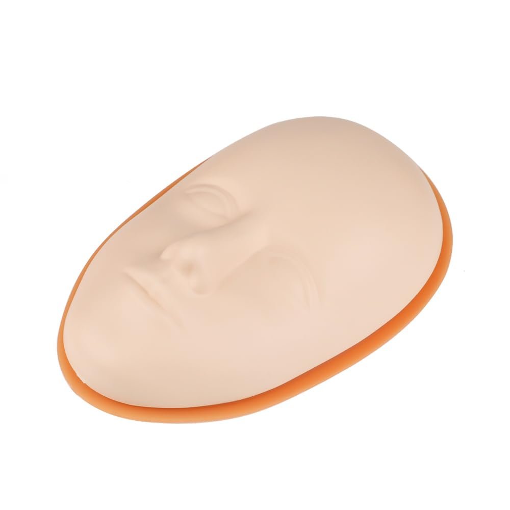 3pcs Tattoo Facial Training Blocks Head Silicone Practice Permanent Makeup Lip Eyebrow Tattoo Practice Skin Mannequin Doll Face Head Ermanent Makeup for Beginners and Artists