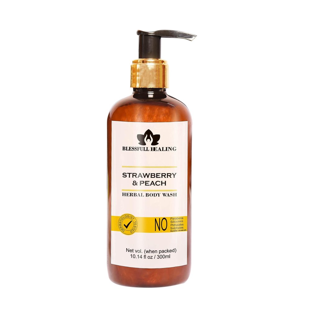 Blessfull Healing Luxury Strawberry & Peach Herbal Body Wash 300 ml