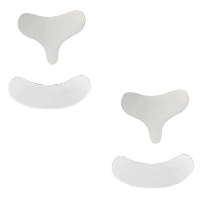 BudgetBundles US Reusable Anti Wrinkle Chest Neck Silicone Transparent Silicon Anti Aging Pad (2 Sets (2 Ea),Chest+Neck Pad)