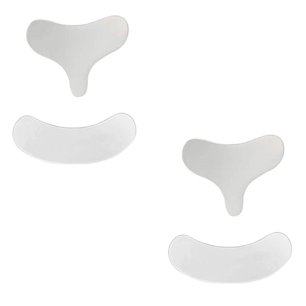 BudgetBundles US Reusable Anti Wrinkle Chest Neck Silicone Transparent Silicon Anti Aging Pad (2 Sets (2 Ea),Chest+Neck Pad)