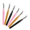 FOMIYES 6pcs Silicone Eyelash Brushes with Soft Tips for Gentle Application Portable Mascara Wands for Makeup and Eyelash Extensions Includes Caps for Cleanliness Pink Black Gold view 1