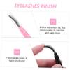 FOMIYES 6pcs Silicone Eyelash Brushes with Soft Tips for Gentle Application Portable Mascara Wands for Makeup and Eyelash Extensions Includes Caps for Cleanliness Pink Black Gold view 3