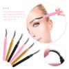 FOMIYES 6pcs Silicone Eyelash Brushes with Soft Tips for Gentle Application Portable Mascara Wands for Makeup and Eyelash Extensions Includes Caps for Cleanliness Pink Black Gold view 4