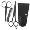 Outanaya 1set Beard Shears Kit Comb and Storage Bag for Men's Beard Trimming Professional Stainless Steel Scissors for Home and Barbershop Use view 1
