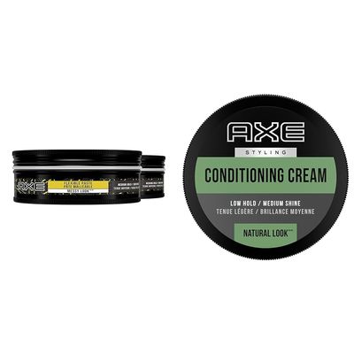 AXE Styling Flexible Hair Paste Urban Messy Look 2 Count for An Instant Texture Boost Hair Styling Made Easy 2.64 oz & Natural Look Hair Cream, Understated 2.64 oz