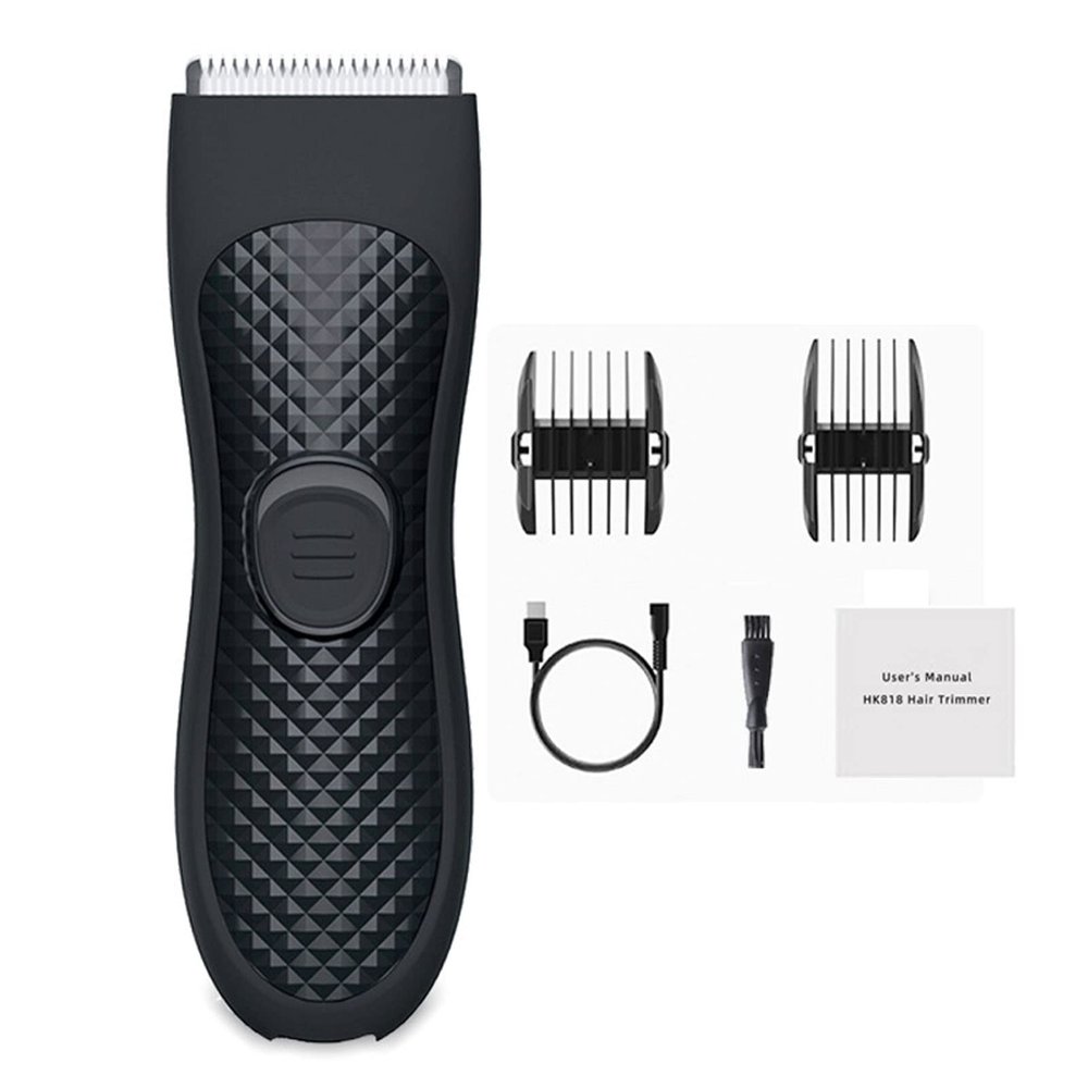 Body Hair Trimmer for Men, Manscape Electric Shaver with 2 Replaceable Ceramic Blade Heads, USB Rechargeable Hair Trimmer for Wet & Dry Use Full Body Shaver