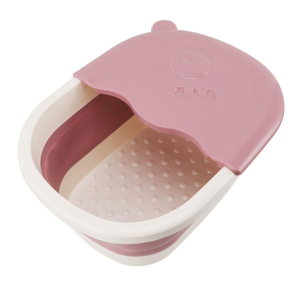 CDQL Foot Bath Collapsible Foot Soak Tub - Collapsible Foot Bath Basin for Kids - Foot Soak Tub with Massage Acupoint - Multifunction Collapsible Feeting Soak Tub (Roseate)
