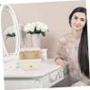 SOLUSTRE Makeup Brush Organizer Two-tiered Desktop Makeup Holder for Cosmetics Multifunctional Storage Box for Vanity and Bathroom Counter view 4