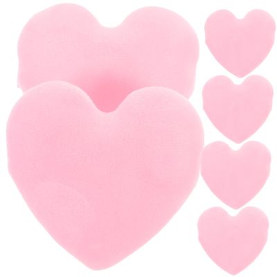 VINTORKY 6pcs Portable Heart Shape Puff Soft Velour Makeup Sponge for Loose Compact and Easy to Carry for All Skin Types for Daily and