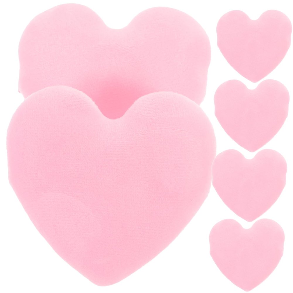 VINTORKY 6pcs Portable Heart Shape Puff Soft Velour Makeup Sponge for Loose Compact and Easy to Carry for All Skin Types for Daily and
