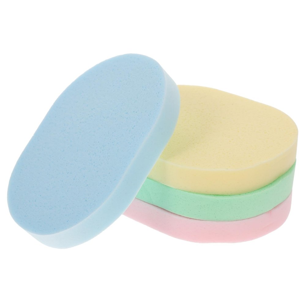 SEWOART 4pcs Portable Face Cleaning Mild Supple Makeup Sponges for Facial Scrubbing