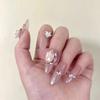 Handmade nail art plush teddy bear full of diamonds explosive and shiny long detachable fake nails, finished batch of 10PCS (Size : L) view 2