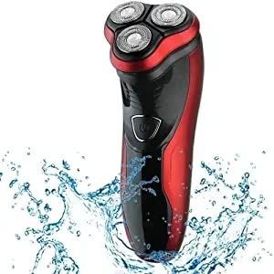 aiqiua Rechargeable Electric Shaver Waterproof Wet & Dry Rotary Shavers for Men Electric Shaving Razors with Pop-up TrimmerEasy to Operate and Store