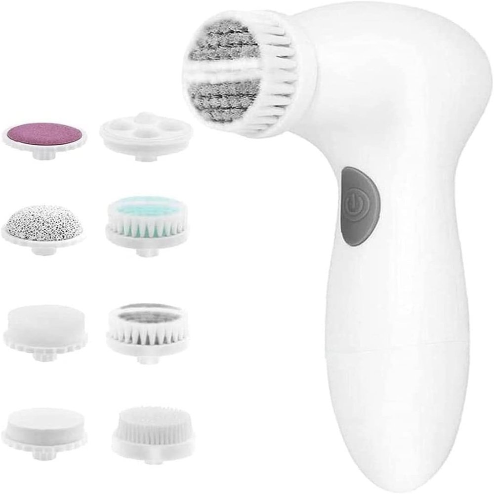 aiqiua 8 in 1 Facial Cleansing Brush Waterproof Skin Brush with 8 Heads Electric Face Scrubber for Exfoliating, Massaging and Deep Cleansing Women The Perfect Gift for Women