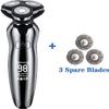 aiqiua Electric Razor for Men, Dry Wet Waterproof Rotary Facial Portable Face Shaver Cordless Travel USB Rechargeable with Nose Hair Trimmer view 2