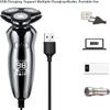 aiqiua Electric Razor for Men, Dry Wet Waterproof Rotary Facial Portable Face Shaver Cordless Travel USB Rechargeable with Nose Hair Trimmer view 3