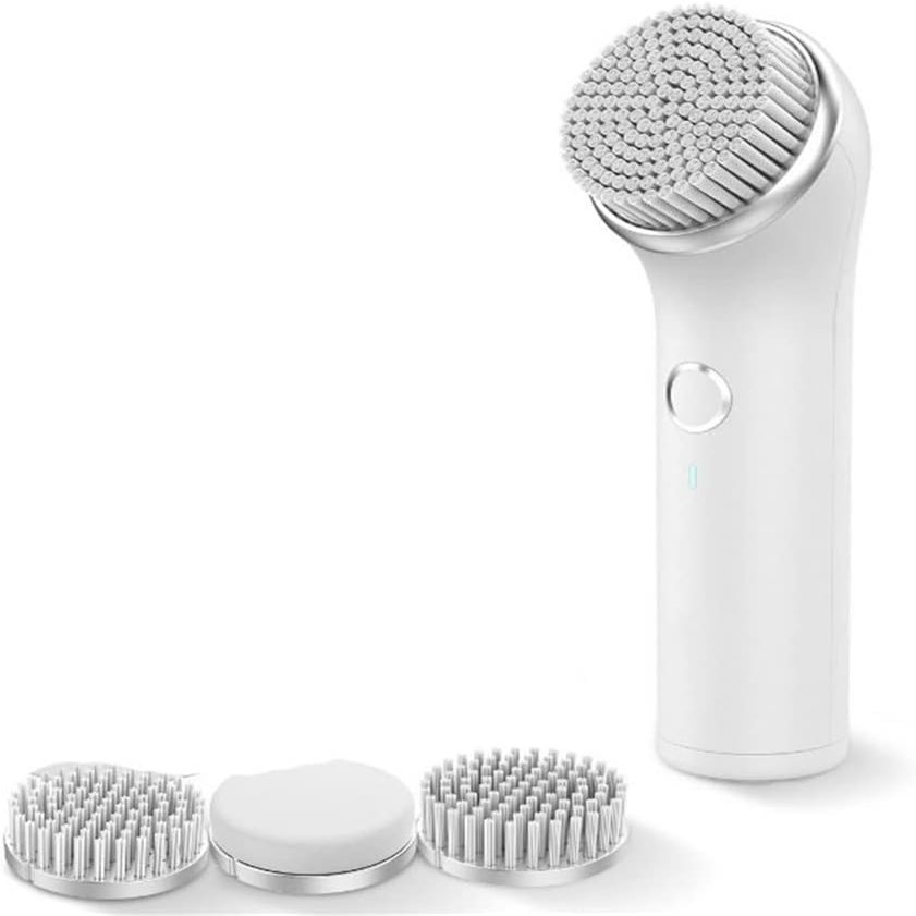 aiqiua Electric Facial Cleansing Brush, USB Rechargeable IPX7 Waterproof Face Brush with 3 Brush Heads, 2 Speed Modes Spin Brush for Deep Cleansing, Exfoliating The Perfect Ideal Gift