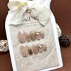 ZIIVIEVS Handmade Wearing Nail Pieces, Gold Foil, Big Diamond, Ultra Short Round, Detachable False Nail Enhancements, 10PCS (Size : M) view 3