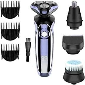 aiqiua Electric Razor Dry Wet Waterproof Mens Rotary Facial Shaver, Portable Face Shaver USB Rechargeable Shaver Easy to Operate and Store