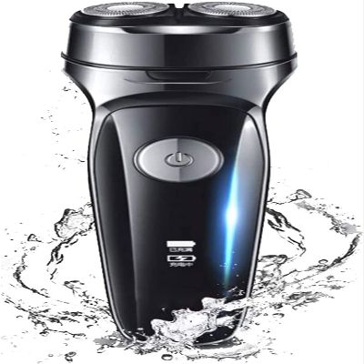 aiqiua Wet & Dry Men's Razors for Shaving Electric Cordless with Pop-up Trimmer, Rotary Razors Electric Shavers for Easy to Operate and Store