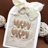 French Love Whitening Handmade Nail Wearing Style Long Ladder Wearable Nail Patch Finished False Nail Patch 10PCS (Size : S) view 2