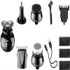 aiqiua Men's 5 in 1 Cordless Electric Rotary Shavers,Bald Head Shaver Grooming Kit, Beard Hair Nose Trimmer Facial Cleansing and Massage Brush, view 2
