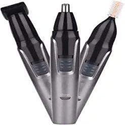 aiqiua Ear and Nose Hair Trimmer 3 in 1 Rechargeable Professional Electric Eyebrow and Facial Hair Trimmer with Waterproof Head Double-Easy to use, Unisex