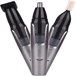 aiqiua Ear and Nose Hair Trimmer 3 in 1 Rechargeable Professional Electric Eyebrow and Facial Hair Trimmer with Waterproof Head Double-Easy to use, Unisex