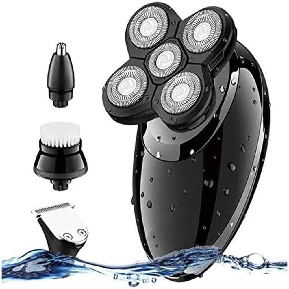 aiqiua 4 in1 Mens Electric Razor,Dry Wet Waterproof Man Rotary Shaver,Portable Facial Cordless Shaver Travel Easy to Operate and Store