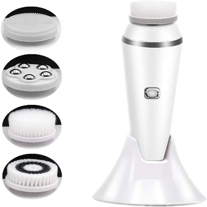 aiqiua New 4-in-1 Electric Cleansing Brush, Waterproof Beauty Facial Silicone Pore Cleaner The Perfect Ideal Gift