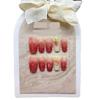 Powder blusher peach cute sweet long wearable phototherapy nail whitening hand wear nail false nail patch 10PCS (Size : XS) view 1