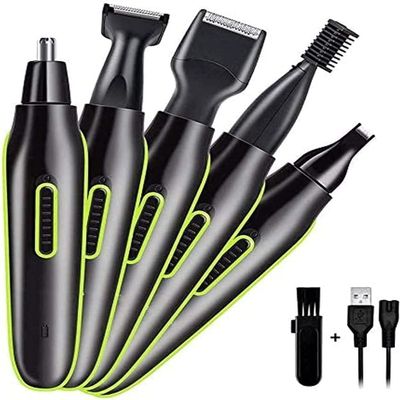 aiqiua 5 in 1 Ear Nose Hair Trimmer for Men Women Electric Facial Hair Trimmer with - Stainless Steel Blades,Professional Waterproof for Nose Ear Eyebrow