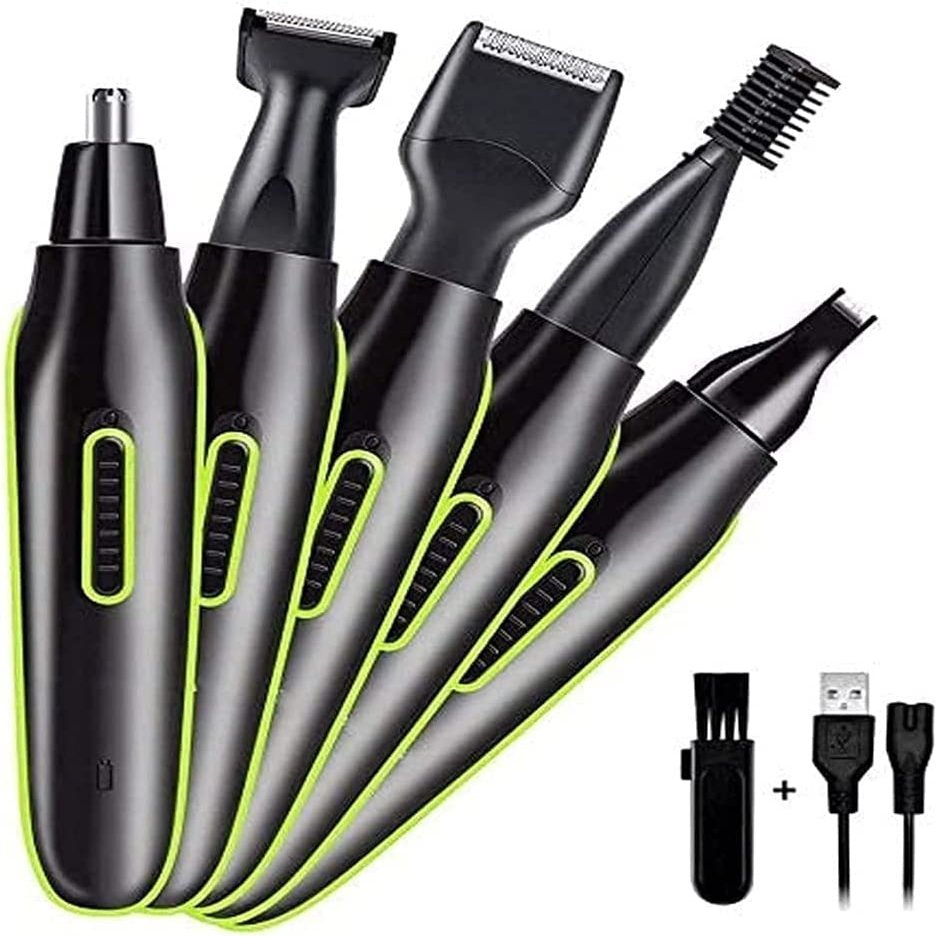 aiqiua 5 in 1 Ear Nose Hair Trimmer for Men Women Electric Facial Hair Trimmer with - Stainless Steel Blades,Professional Waterproof for Nose Ear Eyebrow