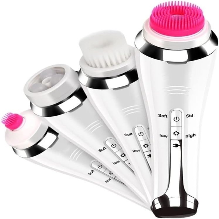 aiqiua Electric Face Cleansing Brush, Facial Spin Brush with 3 Rotating Brush Heads, Waterproof, USB Rechargeable, Face Brush for Exfoliation and Deep Cleaning The Perfect Ideal Gift