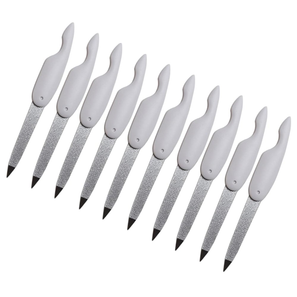 Healeved 10pcs Folding Nail Files Professional Double-Sided Manicure Buffers for Natural and Nails Portable Grooming Tools